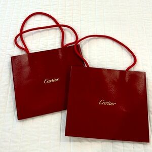 Cartier Red Small Shopper paper bags set of 2